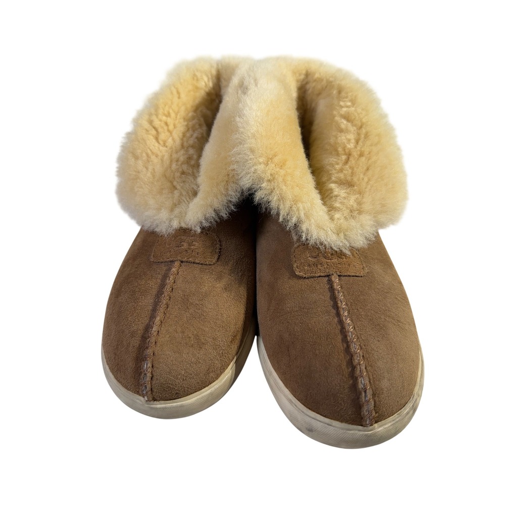 UGG Coquette Suede Shearling Slippers 7 Chestnut Brown
